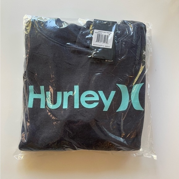 Hurley Armory Navy Heather Heat Fleece Hoodie - M - Picture 2 of 4